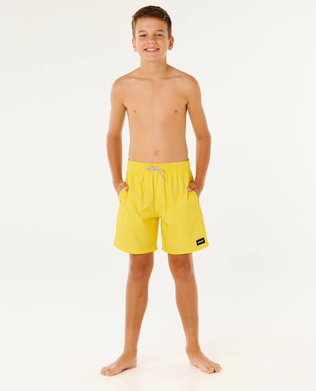 Short de bain boardshort volley daily   enfant Aqua+Jaune flamboyant+Noir 10 - vertbaudet enfant 