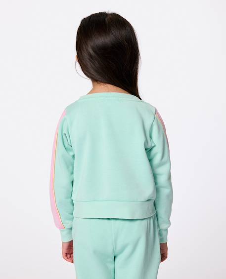 Sweat à col rond revival filles Aqua clair 2 - vertbaudet enfant 