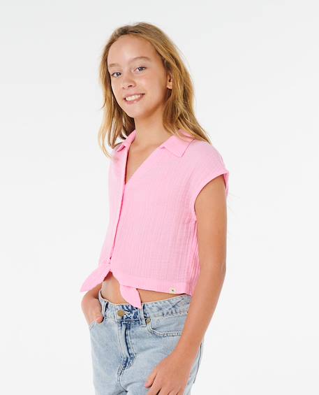 Haut premium woven fille Rose vif 2 - vertbaudet enfant 
