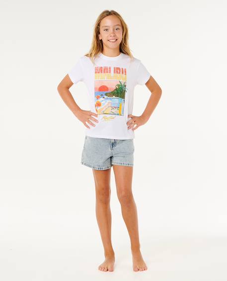 T-shirt hayley o relaxed fille Blanc optique+Super rose 6 - vertbaudet enfant 