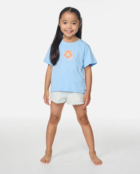 T-shirt surf magic art fille Bleu ciel+Washed black 3 - vertbaudet enfant 