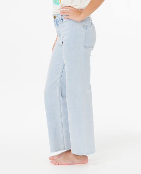 Jean denim holiday filles Bleu clair 2 - vertbaudet enfant 