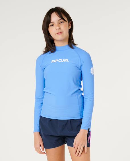 T-shirt anti-uv classic surf manches longues fille Bleu bleuet 1 - vertbaudet enfant 