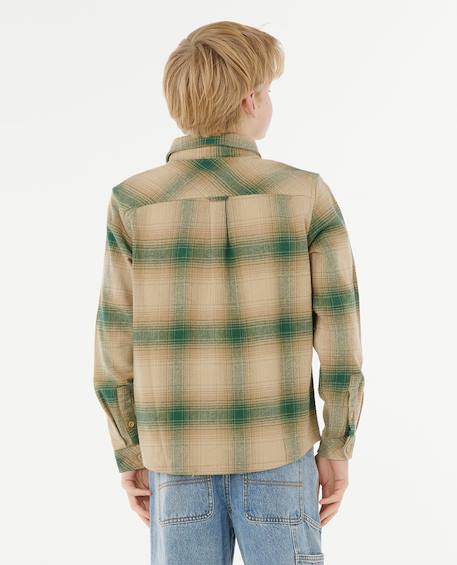 Chemise manches longues en flanelle count enfant Kaki rock 3 - vertbaudet enfant 