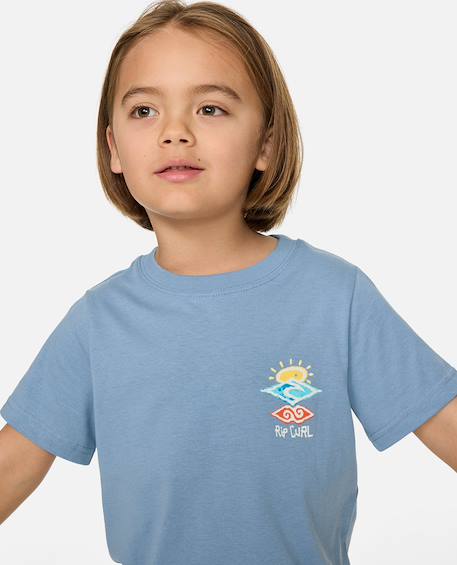 T-shirt à manches courtes enfant icons of shred Denim délavé+Noir délavé 4 - vertbaudet enfant 