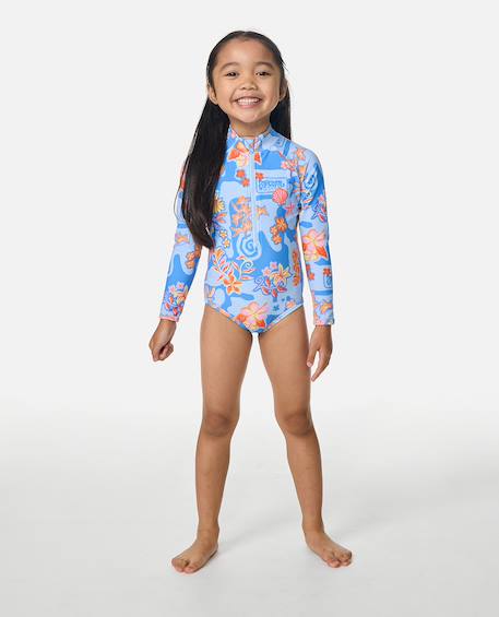 Maillot une pièce manches longues surf magic fille Bleu ciel 3 - vertbaudet enfant 