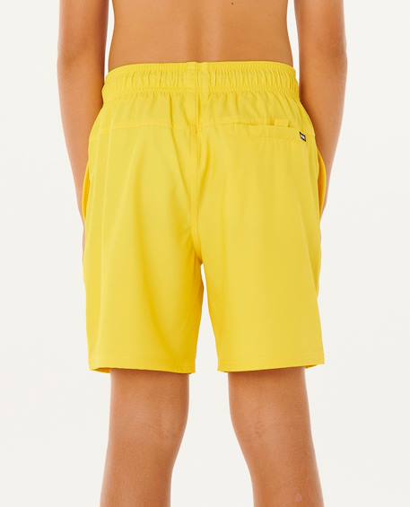 Short de bain boardshort volley daily   enfant Aqua+Jaune flamboyant+Noir 9 - vertbaudet enfant 