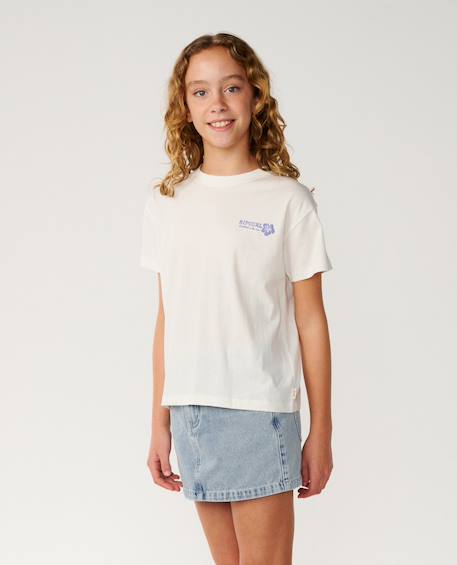 T-shirt décontracté surf puff fille Bright lilac+Os/bleu 8 - vertbaudet enfant 