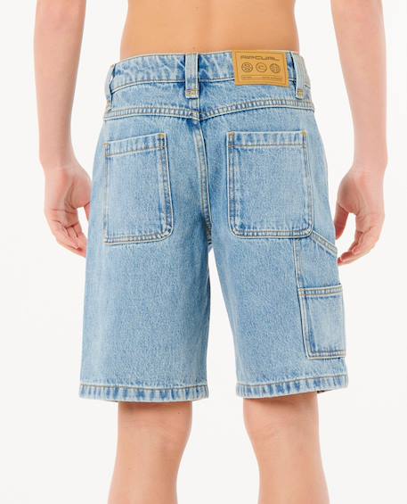 Short en jean hyped up 20' enfant Bleu délavé+Noir délavé 3 - vertbaudet enfant 