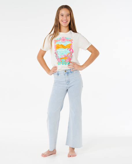 Jean denim holiday filles Bleu clair 5 - vertbaudet enfant 