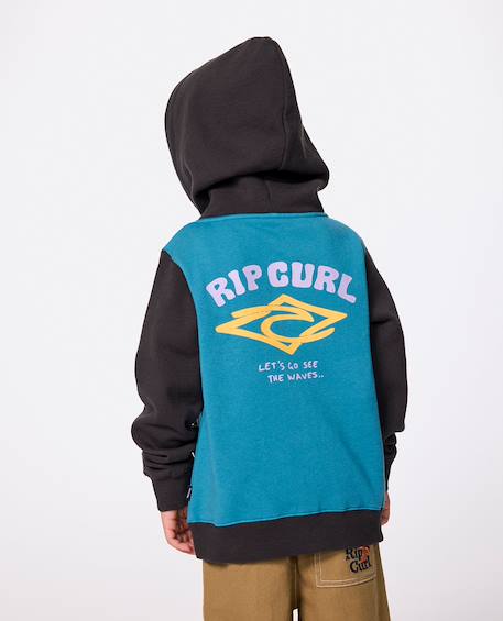 Sweat zippé wave dayz enfant Bleu tempête 2 - vertbaudet enfant 