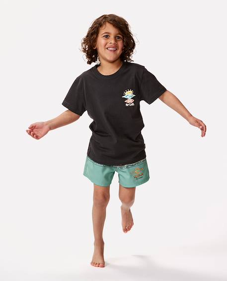 T-shirt à manches courtes enfant icons of shred Denim délavé+Noir délavé 5 - vertbaudet enfant 