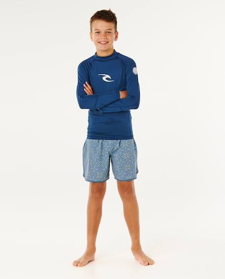 T-shirt anti-uv waves upf manches longues enfant Bleu marine clair+Vitamine c 4 - vertbaudet enfant 