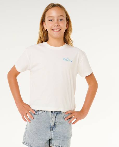 Top layday crop fille Noir délavé+Os 12 - vertbaudet enfant 