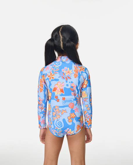 Maillot une pièce manches longues surf magic fille Bleu ciel 2 - vertbaudet enfant 