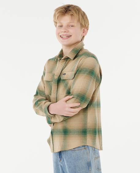 Chemise manches longues en flanelle count enfant Kaki rock 2 - vertbaudet enfant 