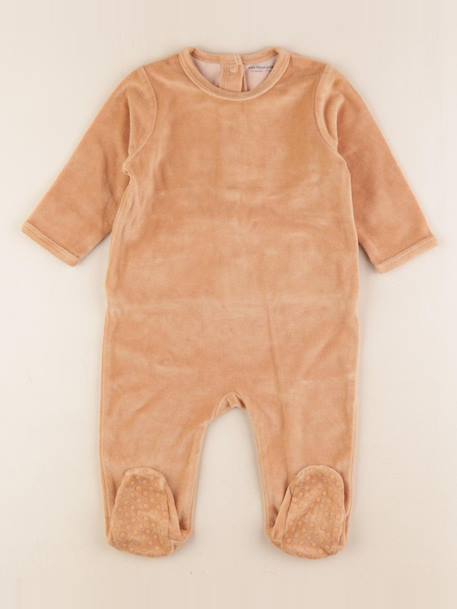 Pyjama velours - 12 mois Marron 1 - vertbaudet enfant 