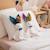 Doudou lapin  en gaze de coton wax Bleu+Rouge 2 - vertbaudet enfant 