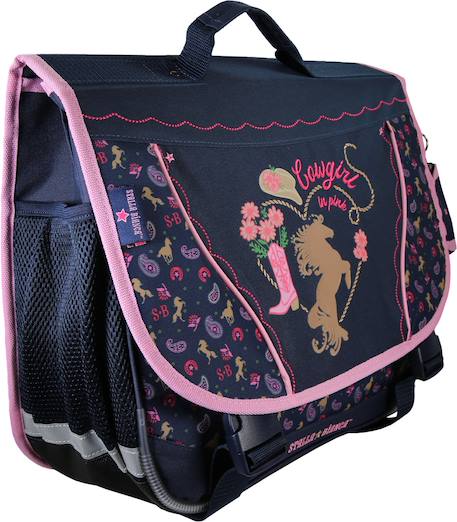 Cartable scolaire 38 cm Cow Girl Bleu 2 - vertbaudet enfant 