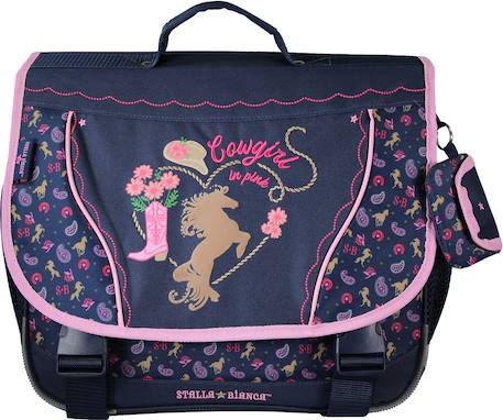 Cartable scolaire 38 cm Cow Girl Bleu 1 - vertbaudet enfant 