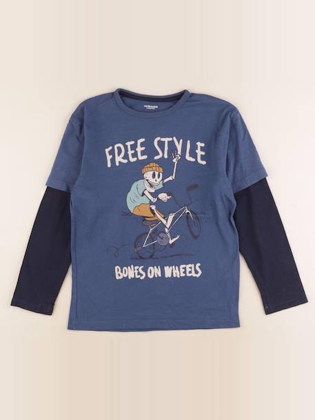 Tee-shirt coton - 10 ans Bleu 1 - vertbaudet enfant 