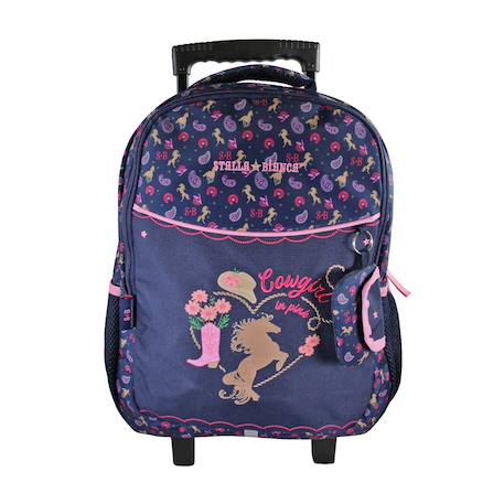 Sac à dos à roulettes Cow Girl Bleu 1 - vertbaudet enfant 