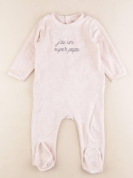 Pyjama velours - 18 mois Rose 1 - vertbaudet enfant 