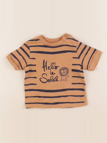 Tee-shirt - 3 mois Marron 1 - vertbaudet enfant 