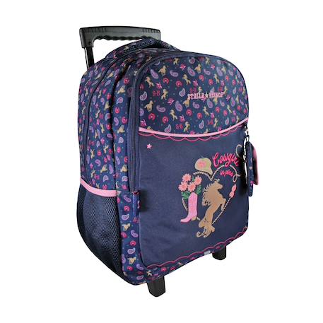 Sac à dos à roulettes Cow Girl Bleu 2 - vertbaudet enfant 