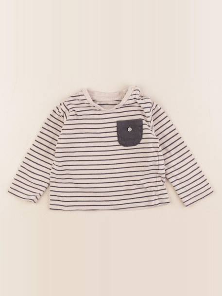 Tee-shirt - 6 mois Beige, noir 1 - vertbaudet enfant 