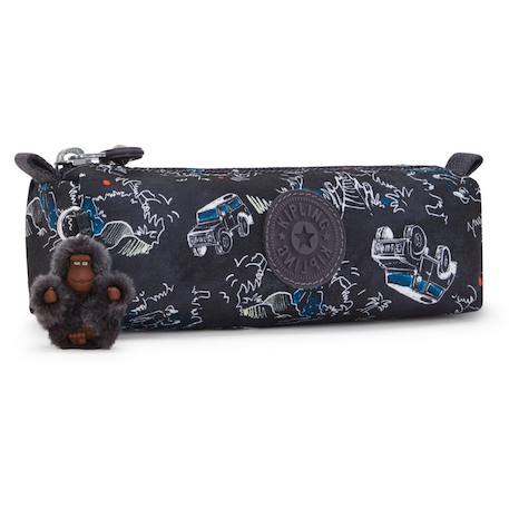 Trousse nylon lisse avec porte-clé singe Noir / bleu 1 - vertbaudet enfant 