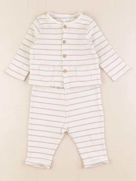 Ensemble - 6 mois Blanc, vert 1 - vertbaudet enfant 