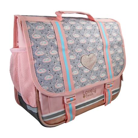 Cartable scolaire 38 cm Lovely Swan Rose 2 - vertbaudet enfant 