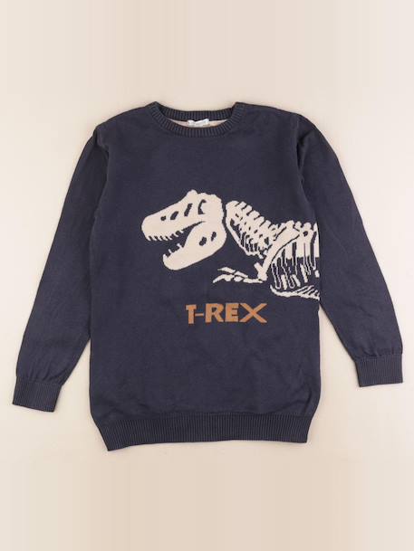 Pull imprimé au dos - 12 ans Bleu 1 - vertbaudet enfant 