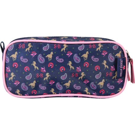 Trousse scolaire 2 compartiments Cow Girl Bleu 3 - vertbaudet enfant 
