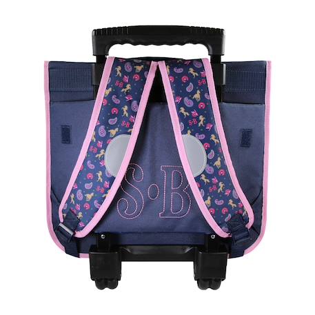 Cartable à roulettes 38 cm Cow Girl Bleu 3 - vertbaudet enfant 