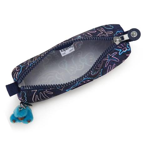 Trousse fille nylon lisse avec porte-clé singe Bleu / rose 3 - vertbaudet enfant 