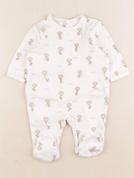 Pyjama coton - 3 mois Blanc 1 - vertbaudet enfant 