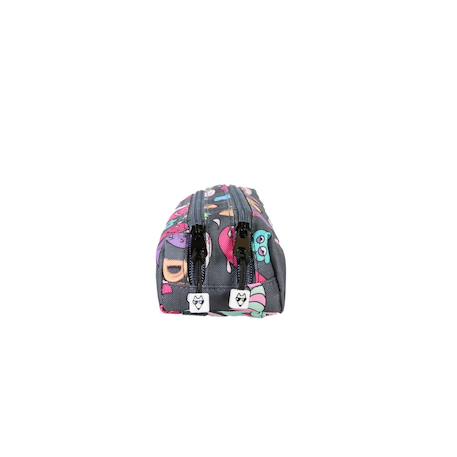 Trousse scolaire 2 compartiments Street Art Gris 3 - vertbaudet enfant 