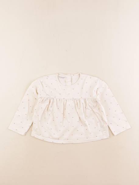 Tee-shirt - 18 mois Beige, rose 1 - vertbaudet enfant 