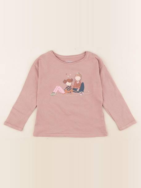Tee-shirt - 4 ans Rose, or 1 - vertbaudet enfant 