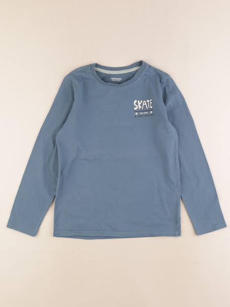 Tee-shirt coton - 10 ans Bleu, vert 1 - vertbaudet enfant 