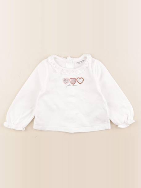 Tee-shirt - 9 mois Blanc 1 - vertbaudet enfant 