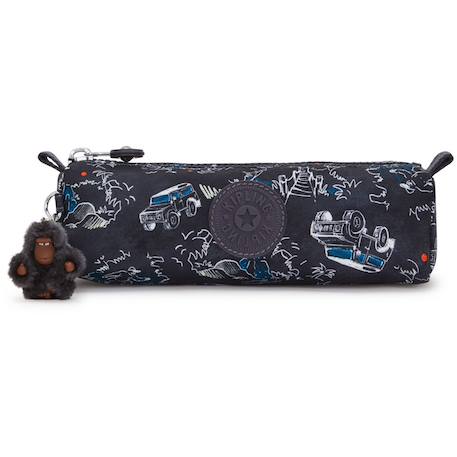 Trousse nylon lisse avec porte-clé singe Noir / bleu 2 - vertbaudet enfant 