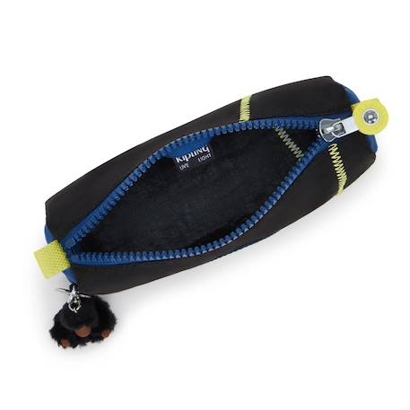 Trousse nylon lisse avec porte-clé singe Noir / jaune / bleu 3 - vertbaudet enfant 