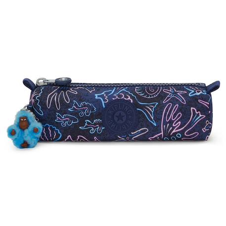 Trousse fille nylon lisse avec porte-clé singe Bleu / rose 2 - vertbaudet enfant 