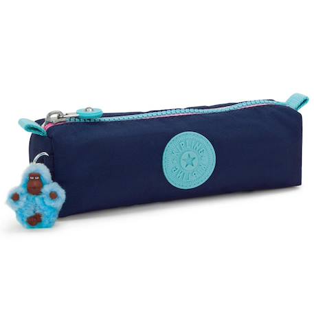 Trousse nylon lisse avec porte-clé singe Bleu marine/turquoise 1 - vertbaudet enfant 