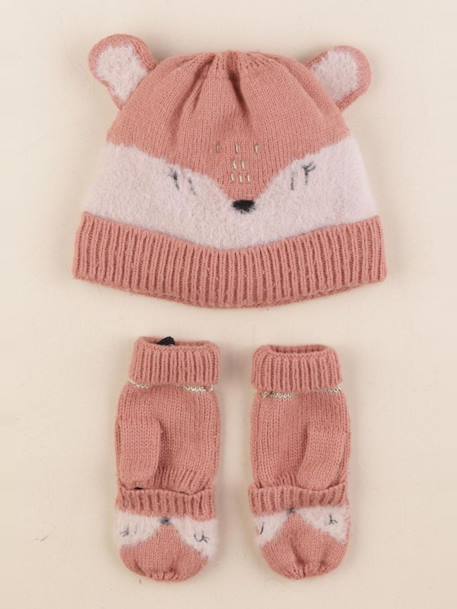 Ensemble bonnet/moufles - 2/3 ans Rose 1 - vertbaudet enfant 