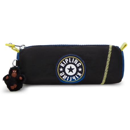 Trousse nylon lisse avec porte-clé singe Noir / jaune / bleu 2 - vertbaudet enfant 