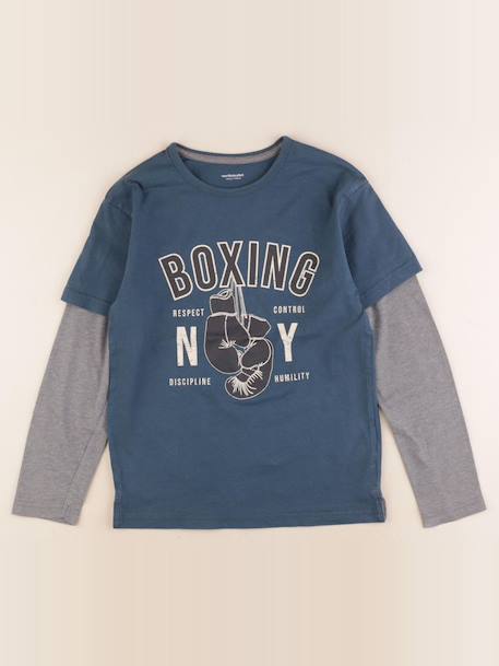 Tee-shirt coton - 10 ans Bleu 1 - vertbaudet enfant 